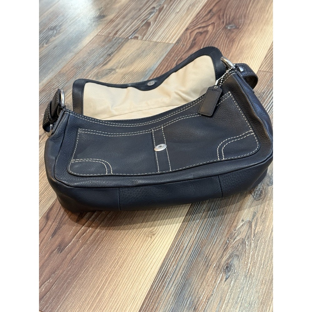 Coach Soho Pebbled Black Leather Slouchy Hobo Shoulder Bag Y2K D1051-F12336 - Picture 10 of 16